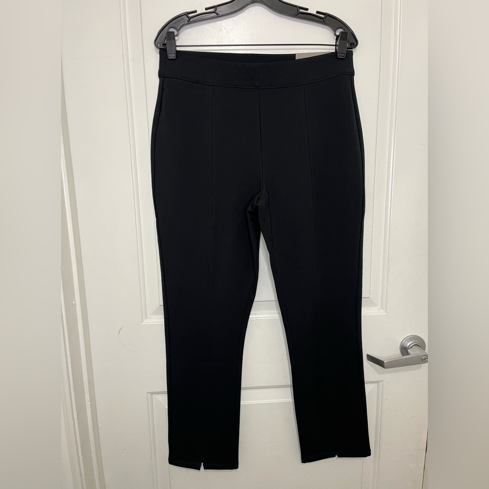 NWT Soft Surroundings Pants Womens M Black SoftEssential Ponte Slim